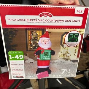 Holiday Time Inflatable Santa with Countdown Timer. Countdown to christmas